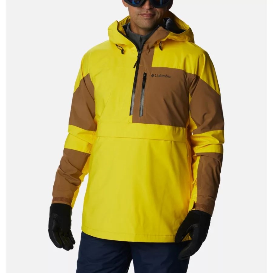 メンズ パウダー キャニオン アノラック スキー シェル レーザー レモン/デルタ コロンビア