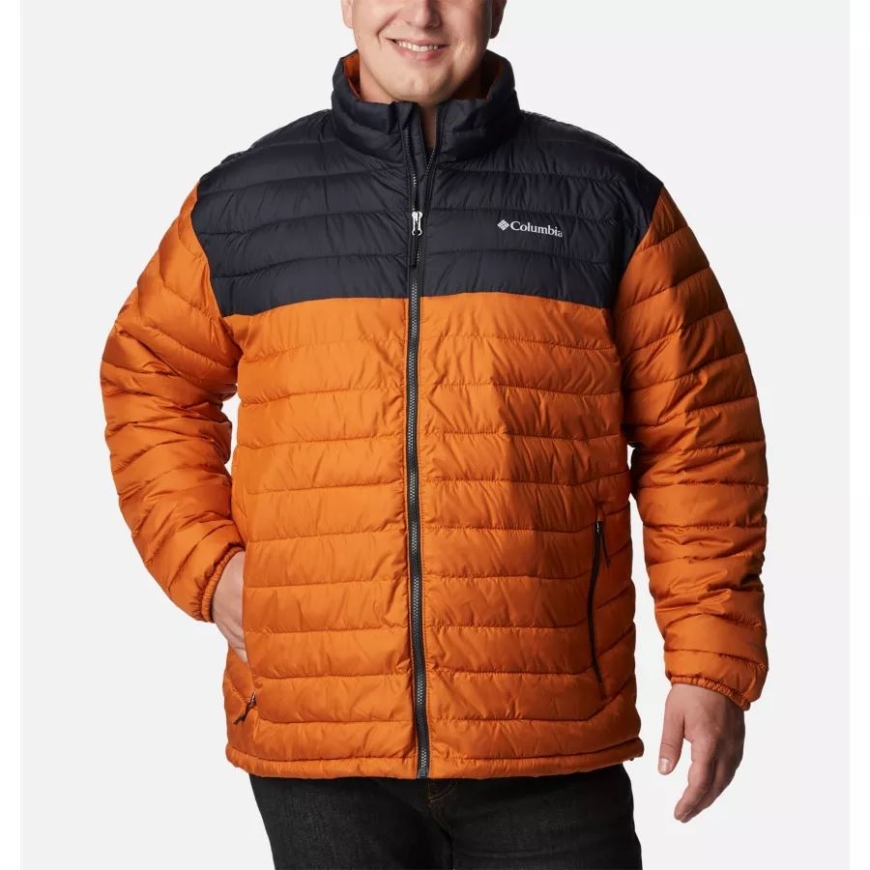 メンズ パウダー ライト インサレーテッド ジャケット ビッグ コロンビア ウォーム コッパー/ブラック