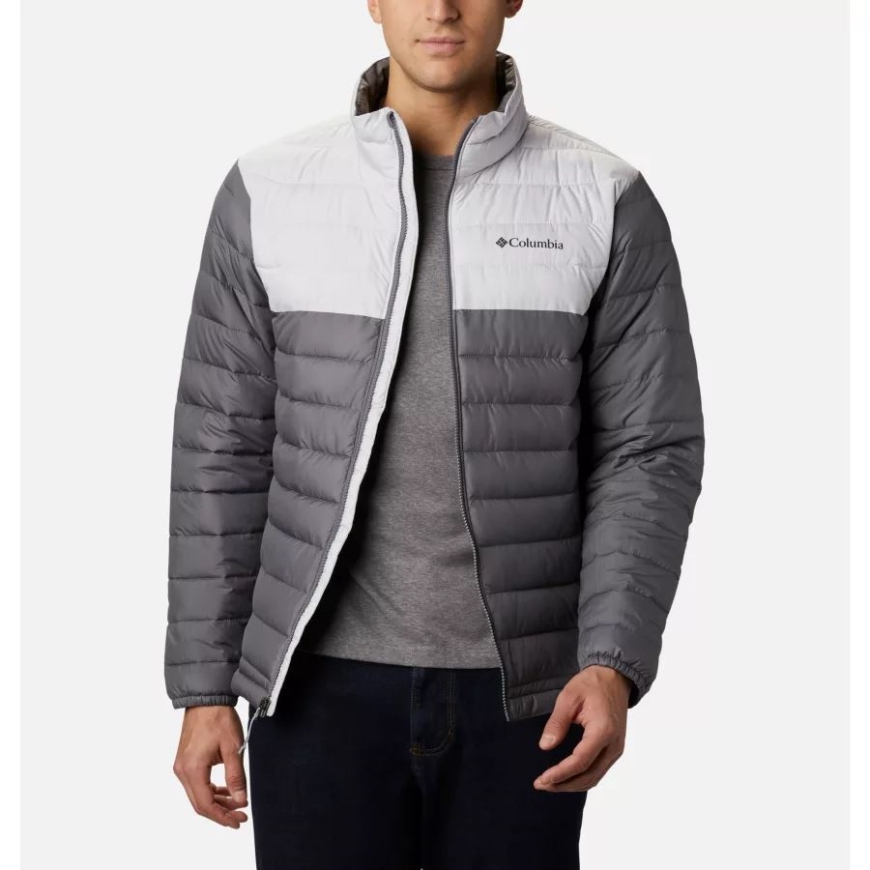 メンズ パウダー ライト インサレーテッド ジャケット コロンビア シティ グレー/ニンバス グレー