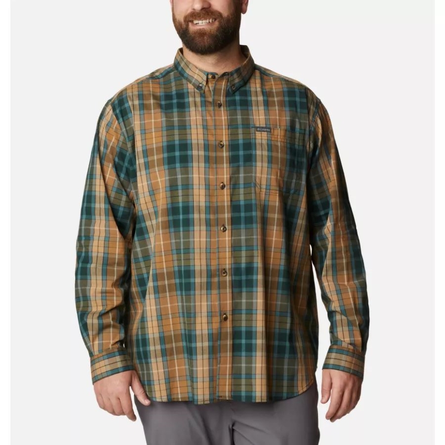 メンズ ラピッド リバーズ II ロング スリーブ シャツ エクステンデッド サイズ スプルース 2 マルチ チェック柄 コロンビア