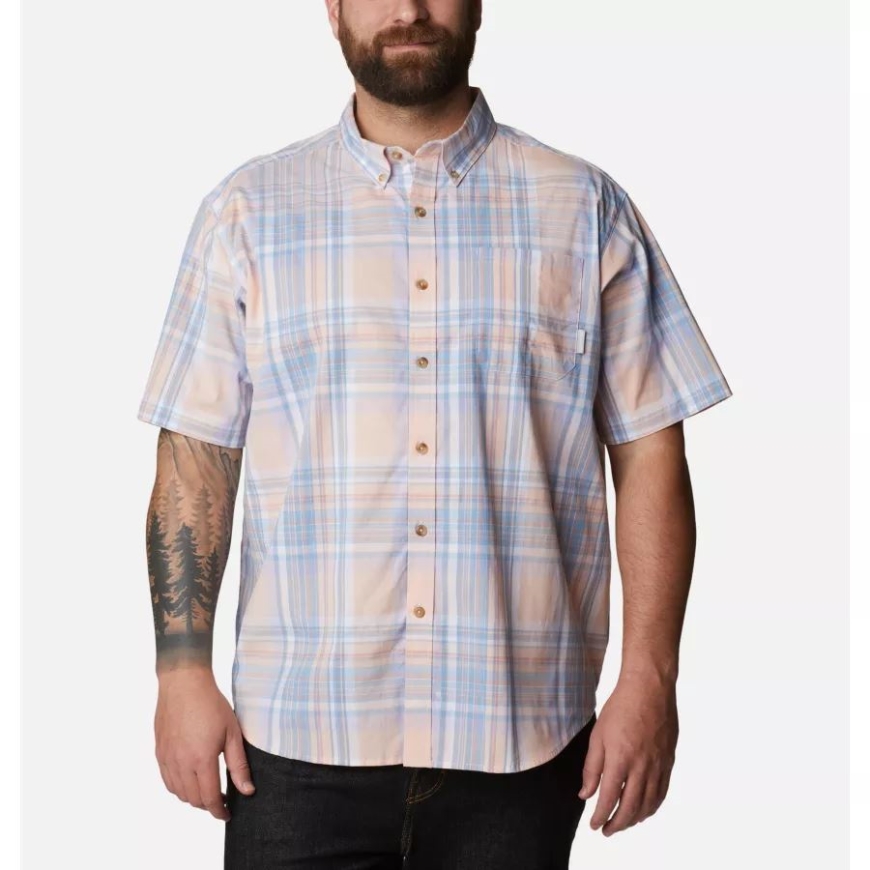 メンズ ラピッド リバーズ II ショート スリーブ シャツ ビッグ パープル ティント マルチ チェック柄 コロンビア