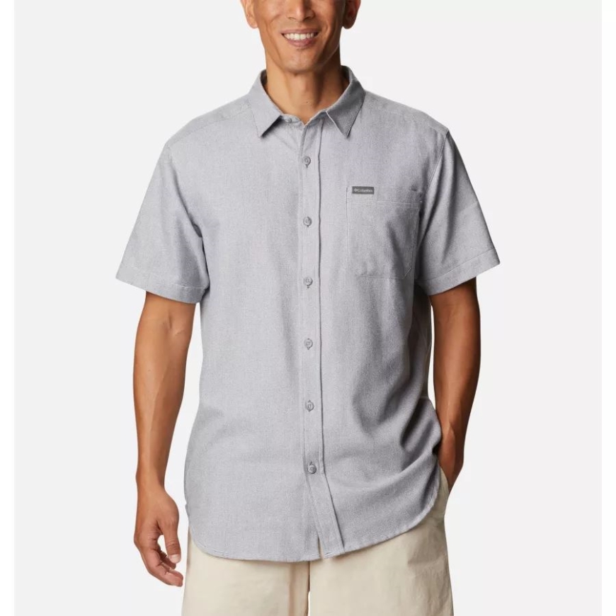 メンズ ラピッドリバーズ ノベルティ 半袖シャツ シャーク/コロンビア グレー コロンビア
