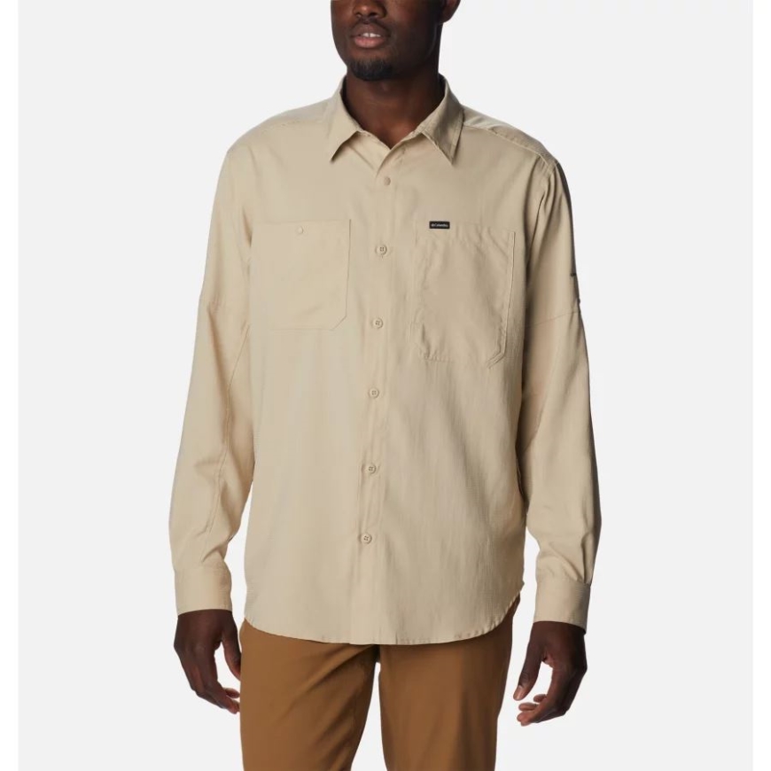 メンズ シルバー リッジ ユーティリティ ライト ロング スリーブ シャツ エンシェント フォッシル コロンビア