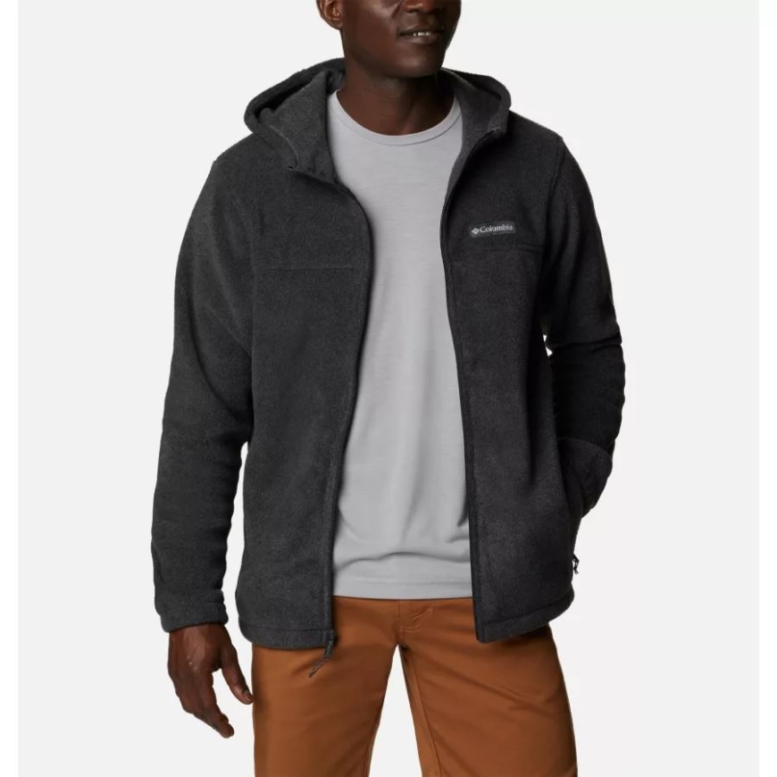 メンズ スティーンズ マウンテン フルジップ フリース パーカー チャコール ヘザー コロンビア