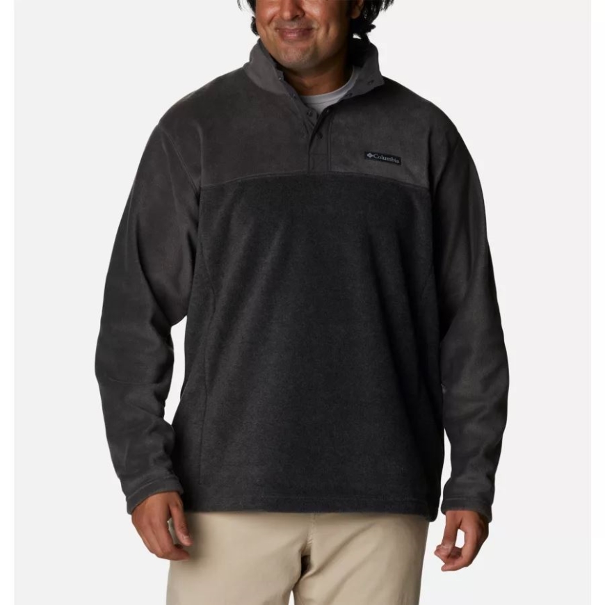 メンズ スティーンズ マウンテン ハーフ スナップ フリース プルオーバー ビッグ チャコール ヘザー/シャーク コロンビア