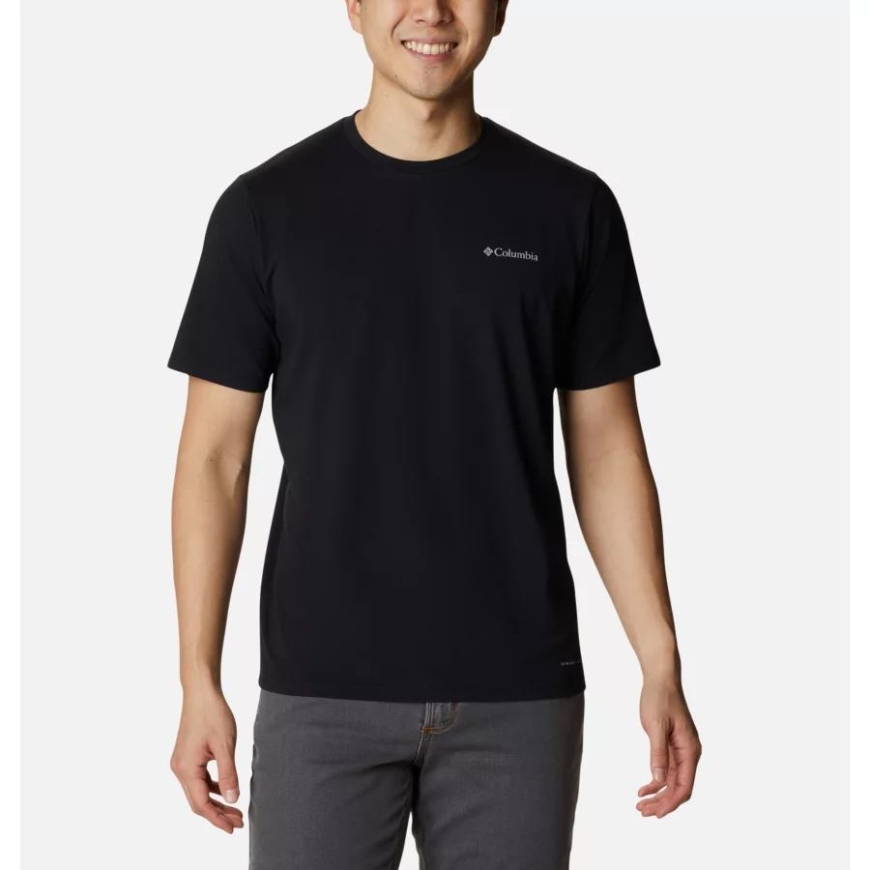 メンズサントレック半袖Tシャツブラックコロンビア