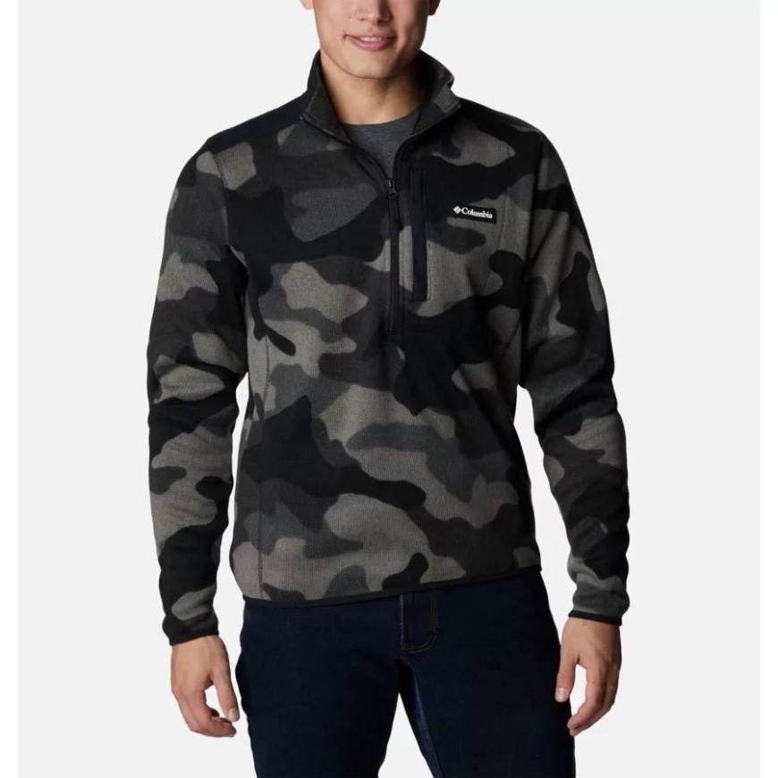 メンズ セーター ウェザー II プリント フリース ハーフジップ プルオーバー コロンビア ブラック モッズ カモ