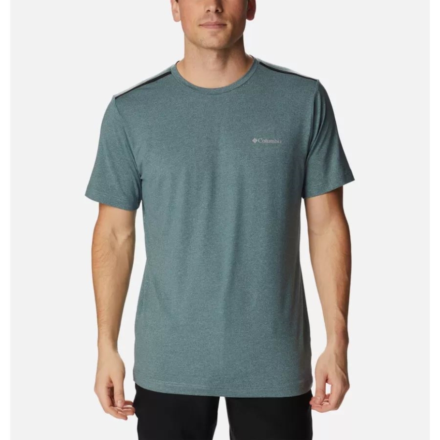 メンズテックトレイルクルーネックシャツコロンビアメタルヘザー