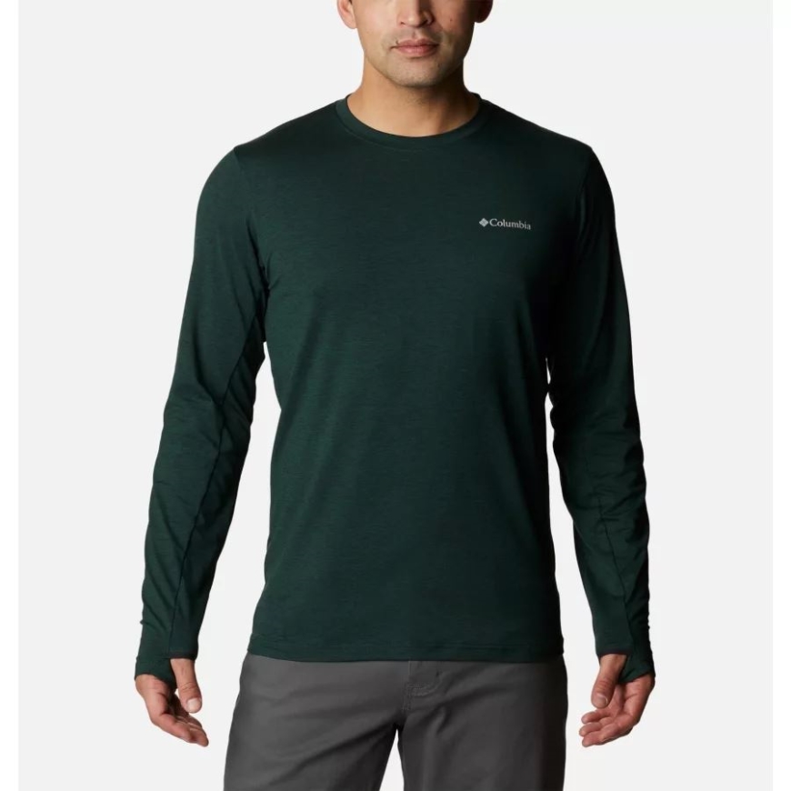 メンズ テック トレイル ロング スリーブ クルー II シャツ スプルース ヘザー コロンビア