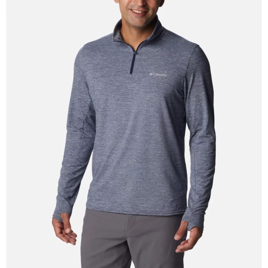 メンズ テック トレイル クォーター ジップ プルオーバー シャツ コロンビア カレッジエイト ネイビー ヘザー