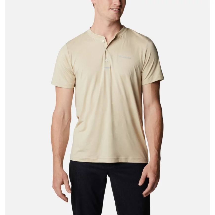 メンズ テック トレイル ショートスリーブ ヘンリー エンシェント フォッシル ヘザー コロンビア