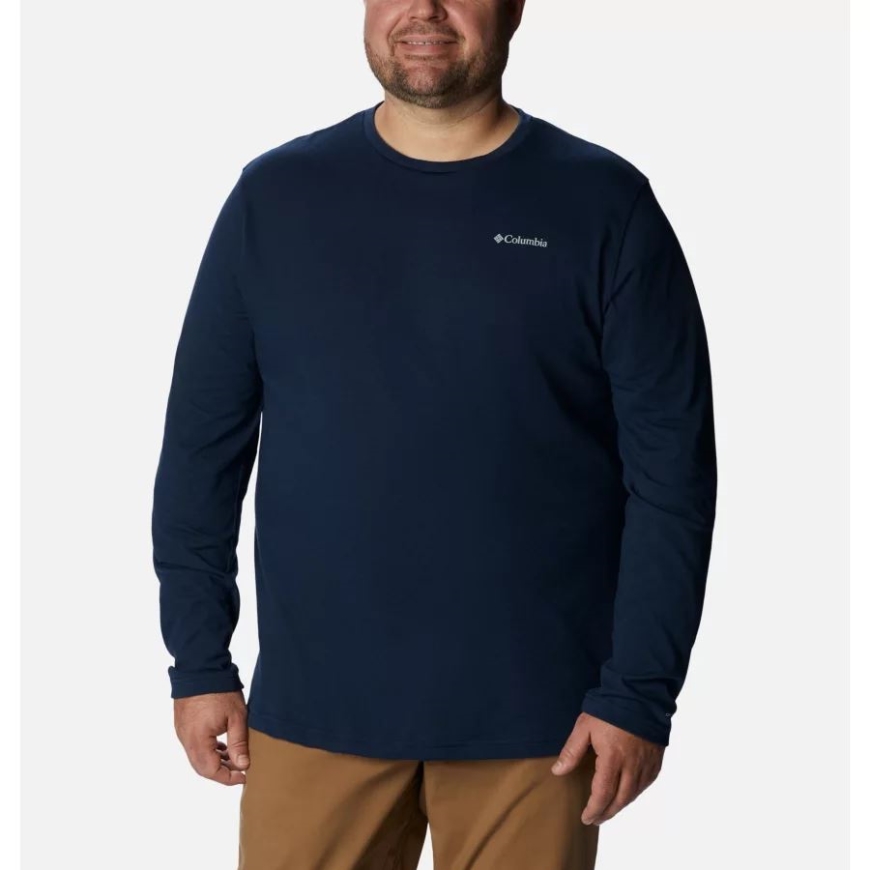 メンズ シスルタウン ヒルズ ロング スリーブ クルー シャツ ビッグ コロンビア カレッジエイト ネイビー ヘザー