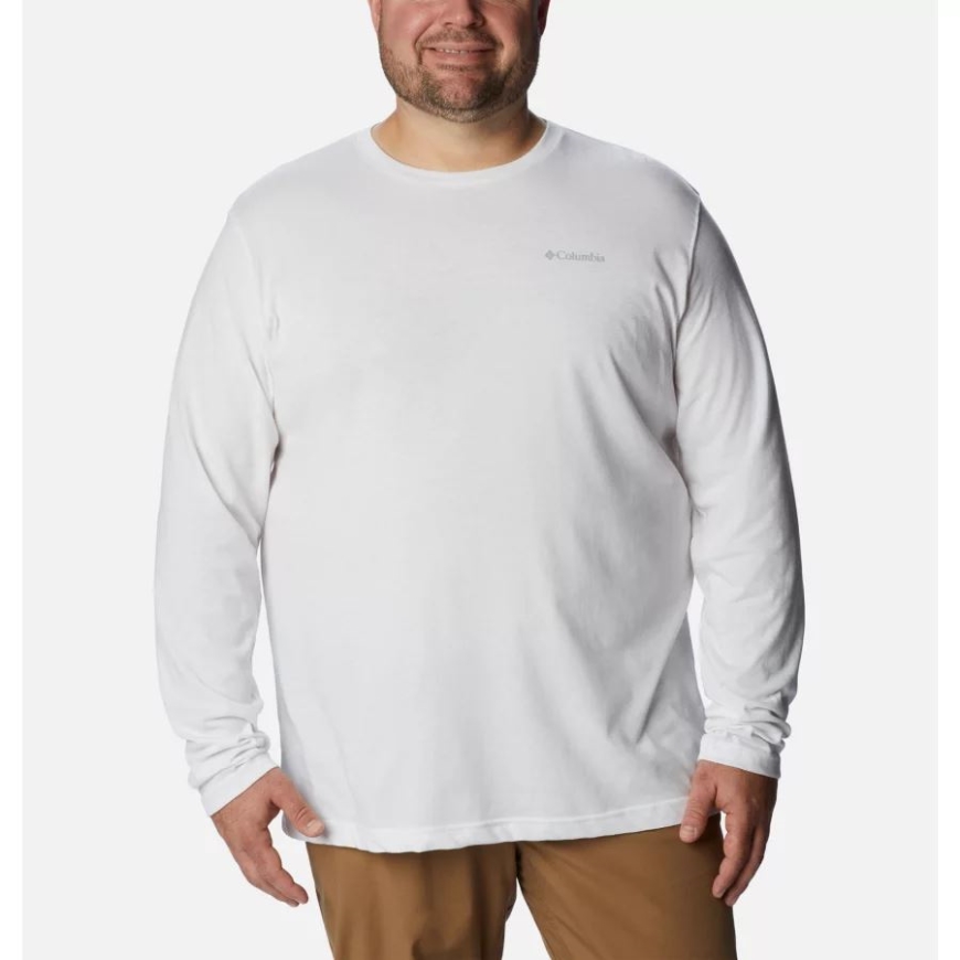 メンズ シスルタウン ヒルズ ロング スリーブ クルー シャツ ビッグ コロンビア ホワイト