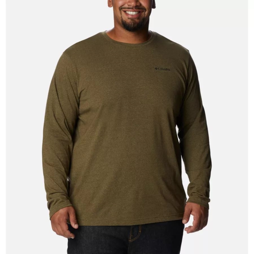 メンズ シスルタウン ヒルズ ロング スリーブ クルー シャツ ビッグ オリーブ グリーン ヘザー コロンビア