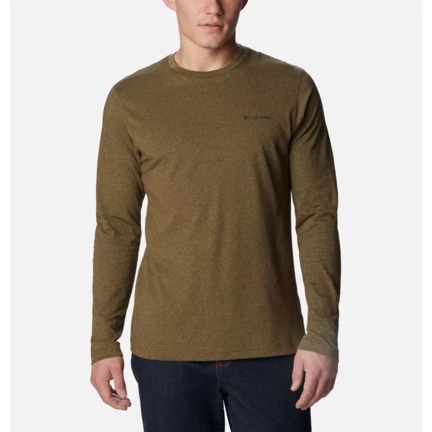 メンズ シスルタウン ヒルズ 長袖クルー シャツ コロンビア オリーブ グリーン ヘザー