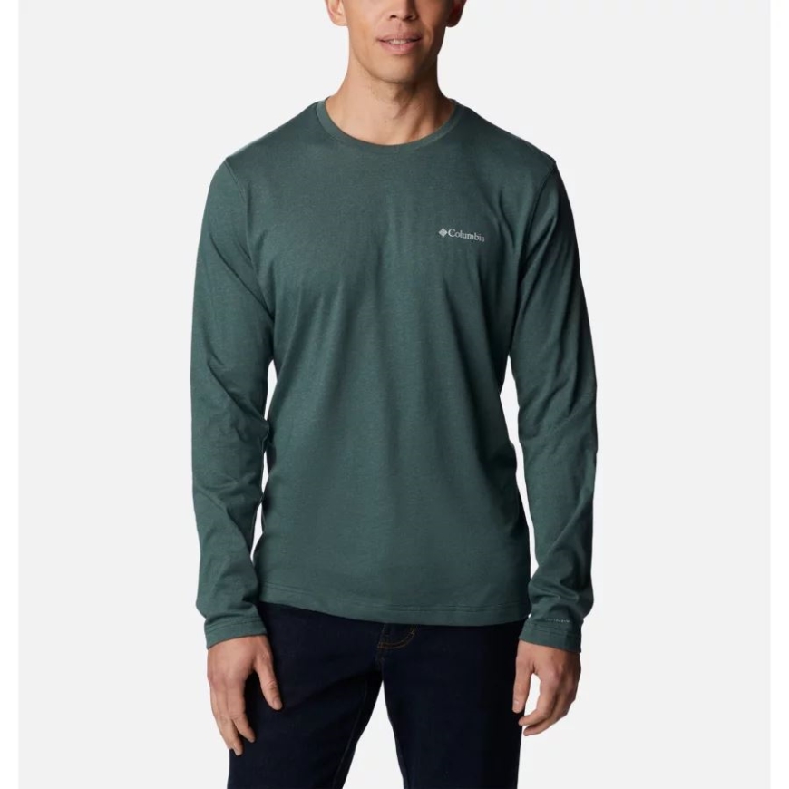 メンズ シスルタウン ヒルズ ロング スリーブ クルー シャツ スプルース ヘザー コロンビア