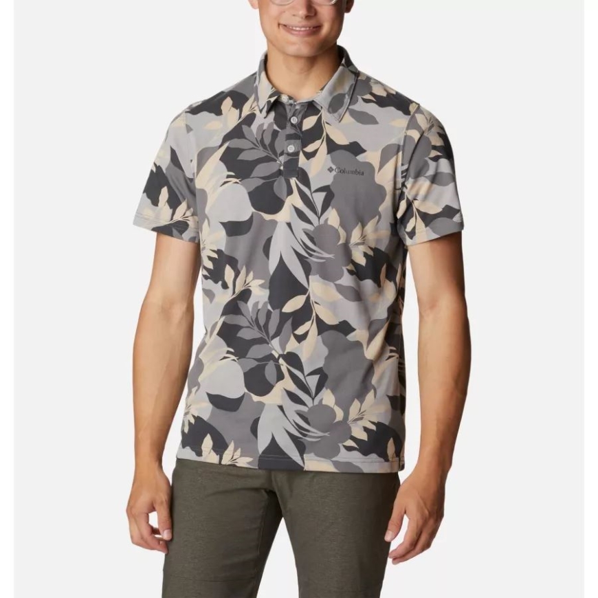 メンズ シスルタウン ヒルズ ポロ シティ グレー フローリエーテッド コロンビア