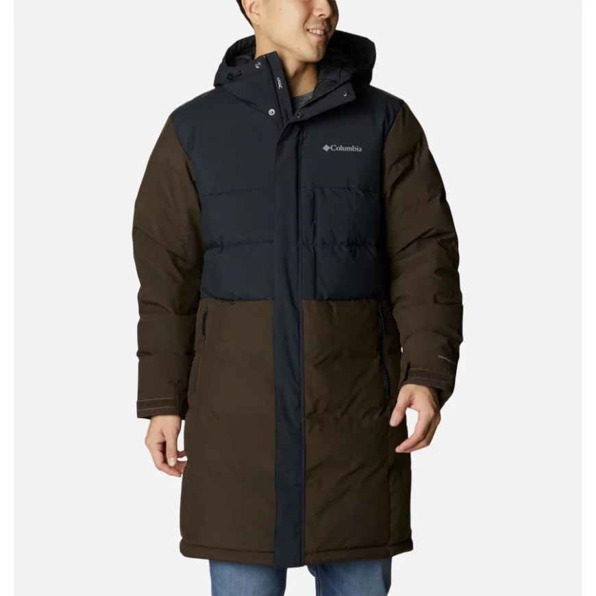 メンズ トヤマパス フード付き ダウン ロング ウォータープルーフ パーカー ブラック/コードバン コロンビア