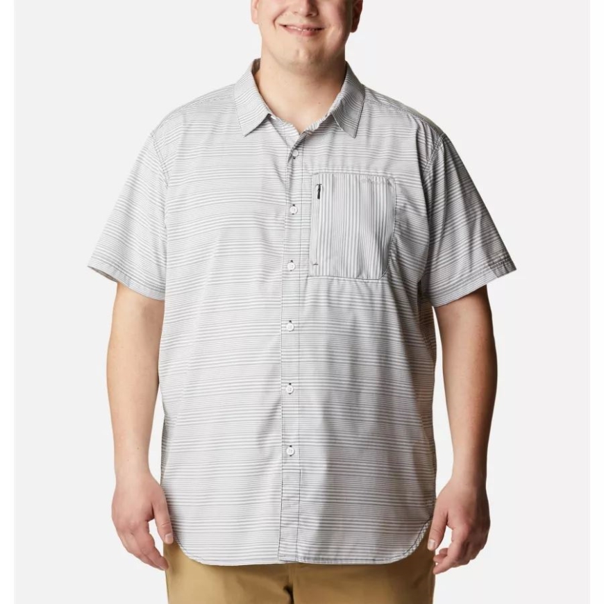 メンズ ツイスト クリーク III ショート スリーブ シャツ ビッグ ブラック ウェーブ クレスト ストライプ コロンビア