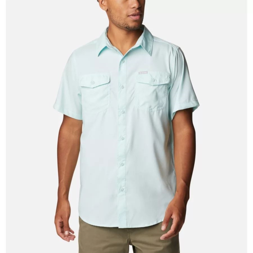 メンズ・ユバイバーIIソリッド・ショートスリーブ・シャツ・アイシー・モーン・コロンビア