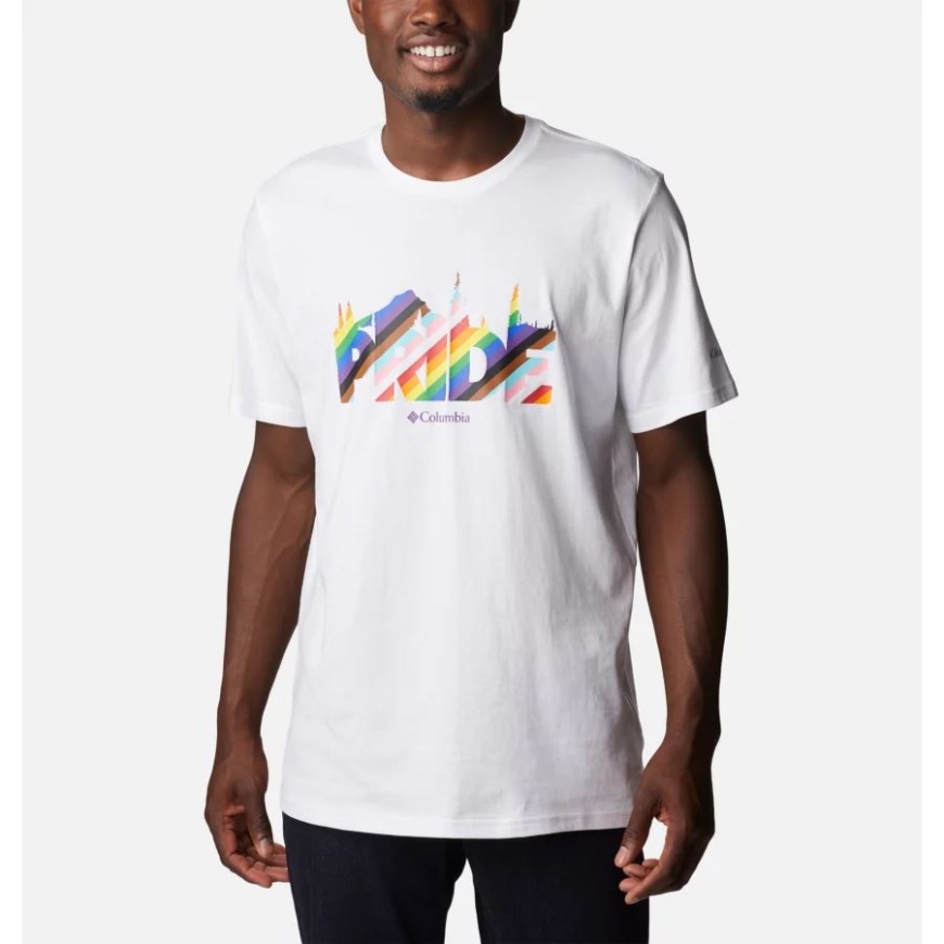 メンズワイルドプレイスTシャツコロンビアホワイト/アウトドアプライド