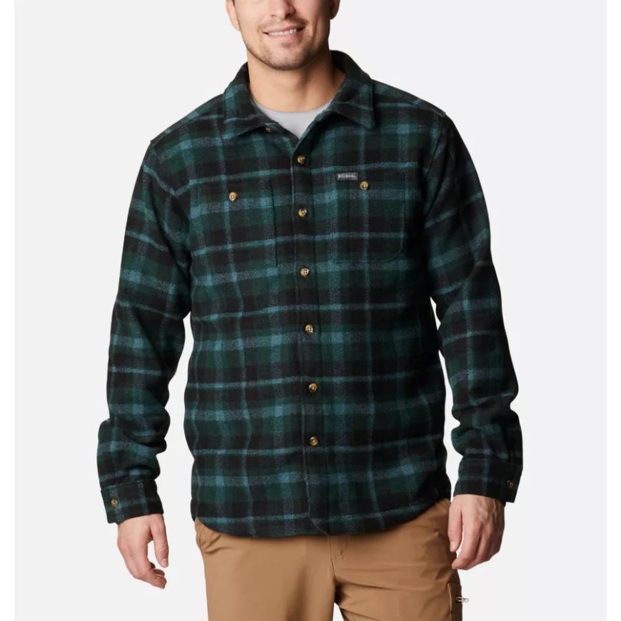 メンズ ウィンドワード ラギッド シャツ ジャケット スプルース ステア ステップ チェック コロンビア