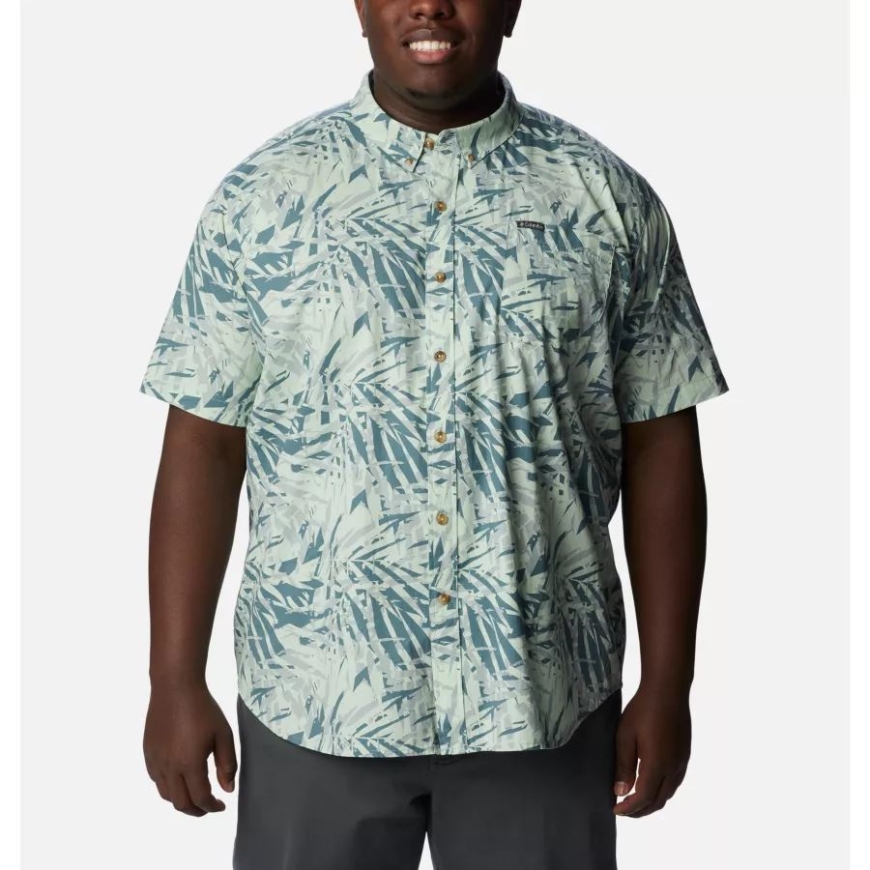 メタル ダイ パームズ メンズ ラピッド リバーズ プリント ショート スリーブ シャツ ビッグ コロンビア