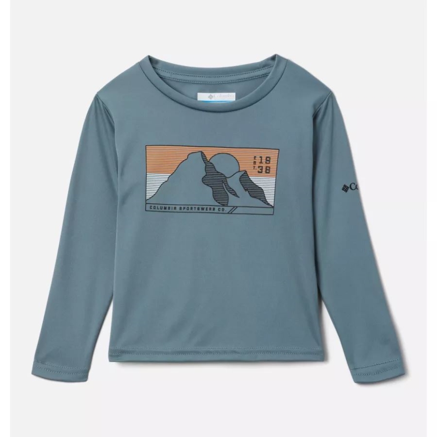 メタル/ライン スケープ コロンビア ボーイズ 幼児 グリズリー ピーク 長袖 グラフィック Tシャツ