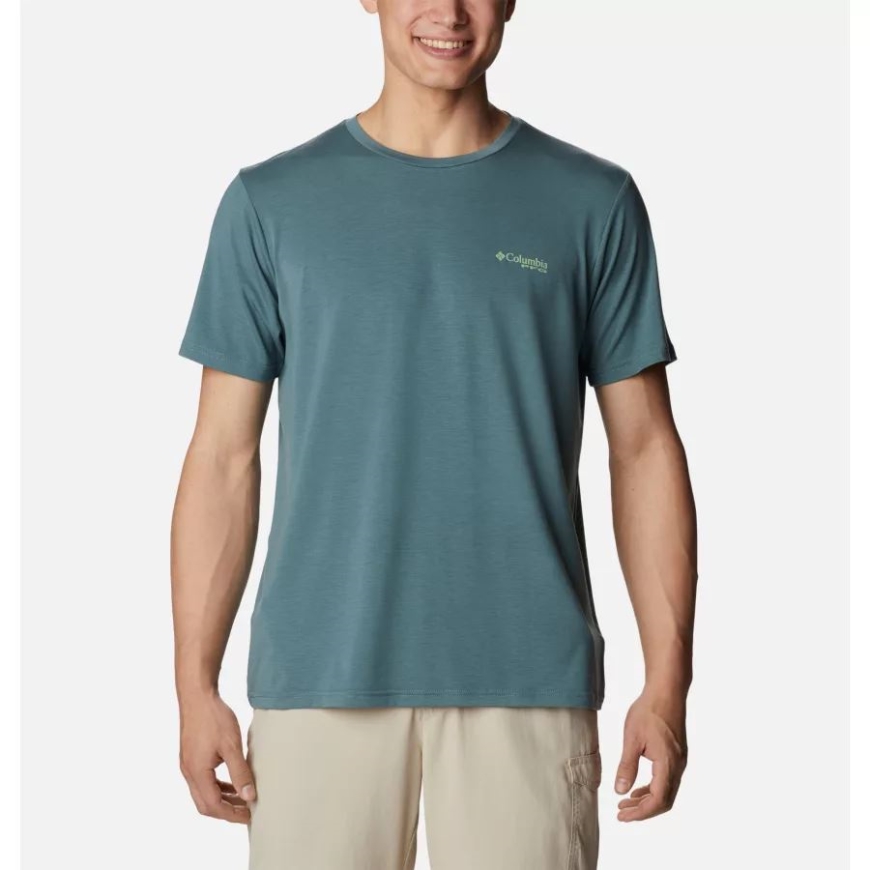 メタル/サファリ グラディエント メンズ Pfg フィッシュ フラッグ テック ショート スリーブ シャツ コロンビア