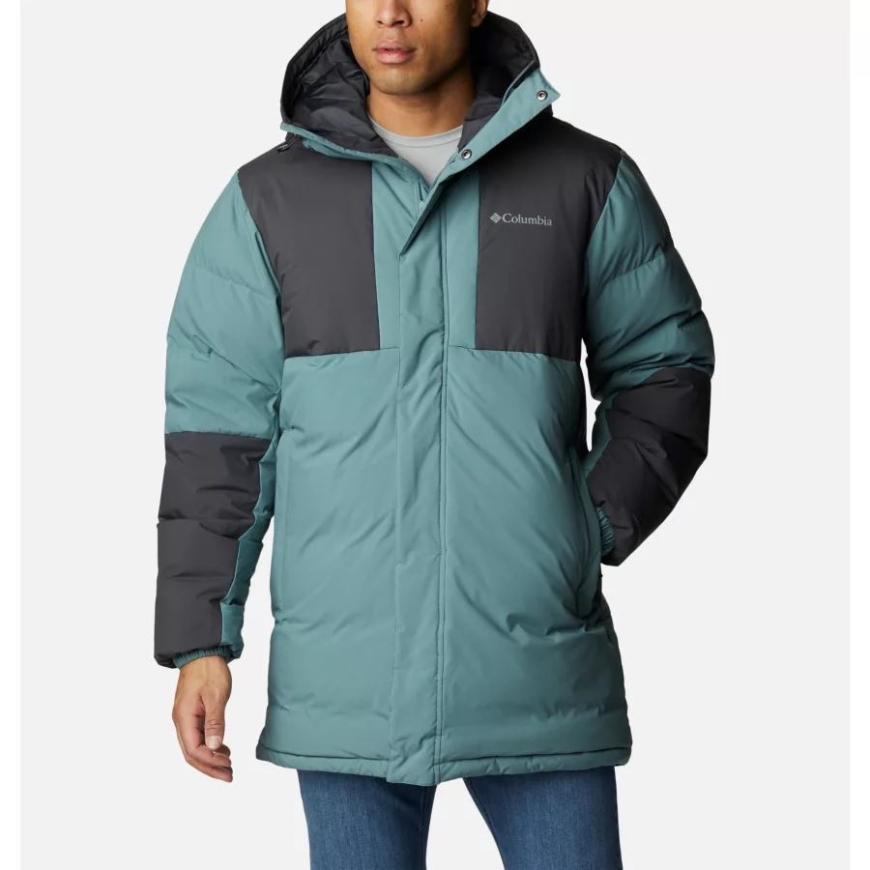 メタル/シャーク メンズ アルダークレスト フード付きダウン パーカー コロンビア