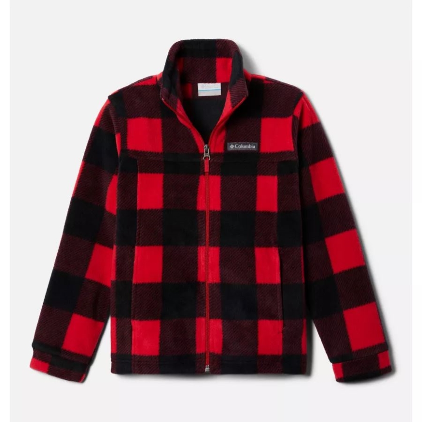 マウンテン レッド チェック コロンビア ボーイズ ジング III プリント フリース ジャケット