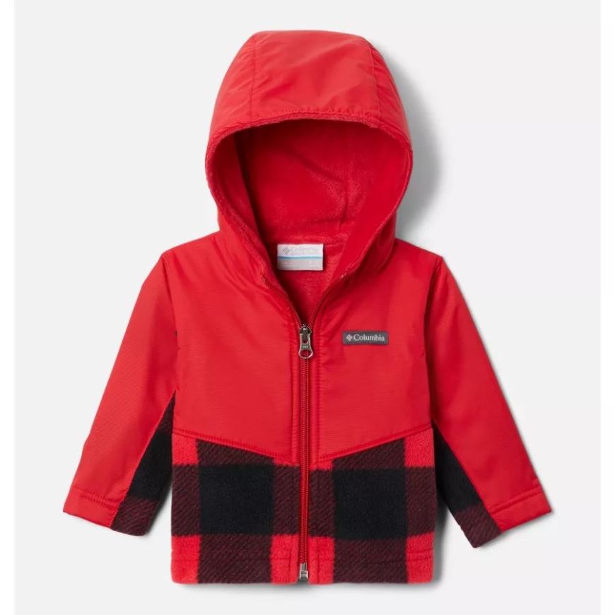 マウンテン レッド チェック/マウンテン レッド コロンビア キッズ インファント スティーンズ マウンテン オーバーレイ フード付きジャケット