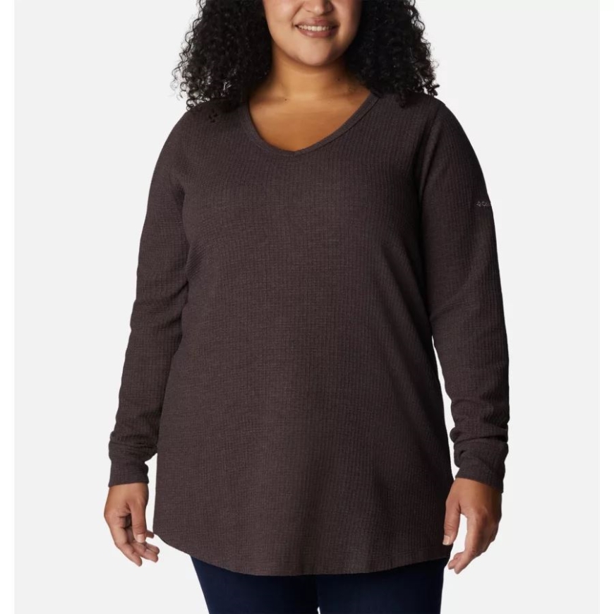 新しいシンダー ヘザー コロンビア女性のパイン ピーク長袖サーマル チュニック プラス サイズ