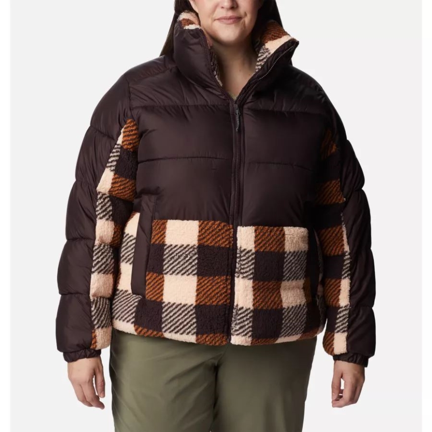 新品 Cinder/Warm Copper チェック マルチ レディース リードベター ポイント シェルパ ハイブリッド ジャケット プラスサイズ コロンビア