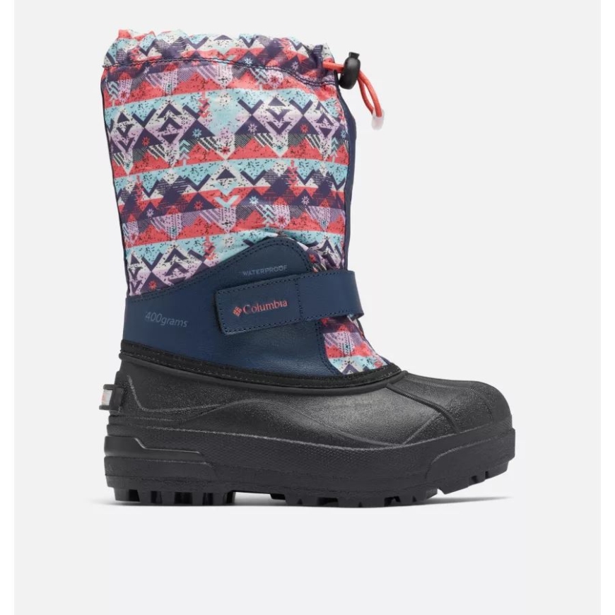 ノクターナル/ブラッシュ ピンク ビッグ キッズ パウダーバグ フォーティ プリント ブーツ コロンビア