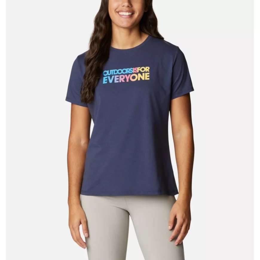 Nocturnal/everyone アウトドア グラディエント レディース サン トレック グラフィック Tシャツ コロンビア