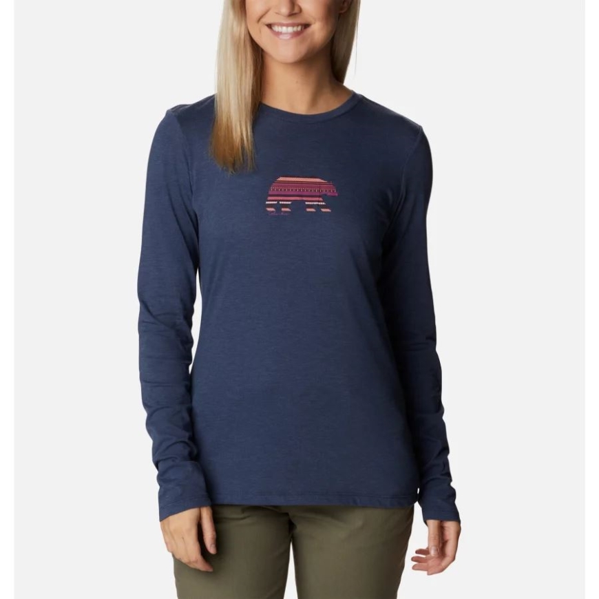 ノクターナル ヘザー/ベアリー プリント コロンビア レディース ヒドゥン ヘブン ロング スリーブ Tシャツ