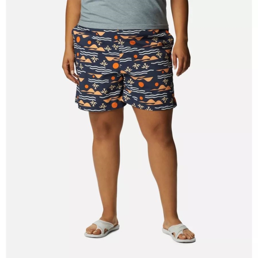 夜行性/シーサイド マルチ レディース サンディ リバー II プリント ショーツ プラス サイズ コロンビア