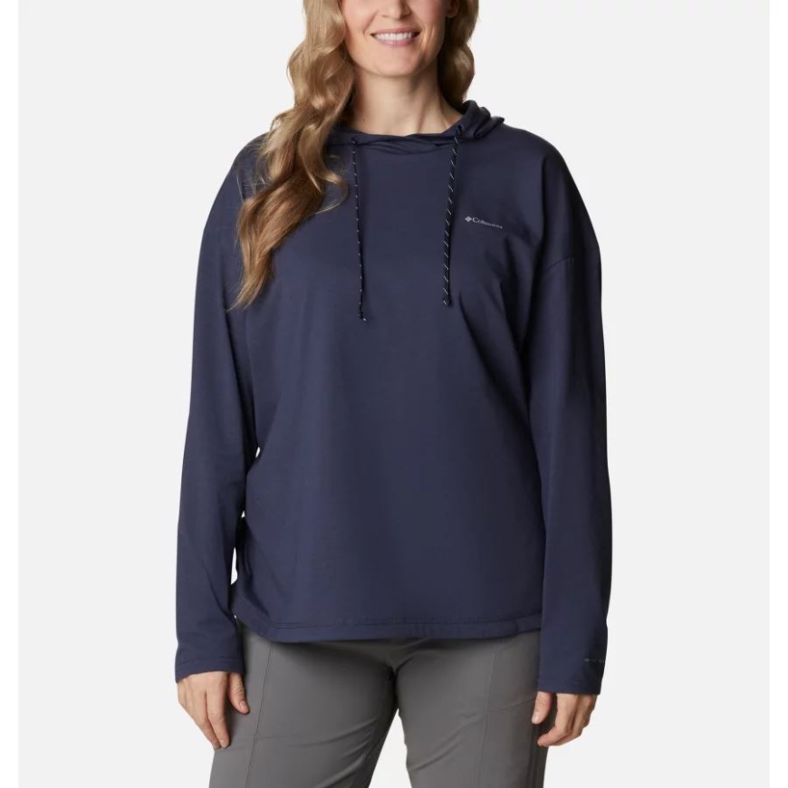 夜行性の女性のサン トレック フード付きプルオーバー プラス サイズ コロンビア