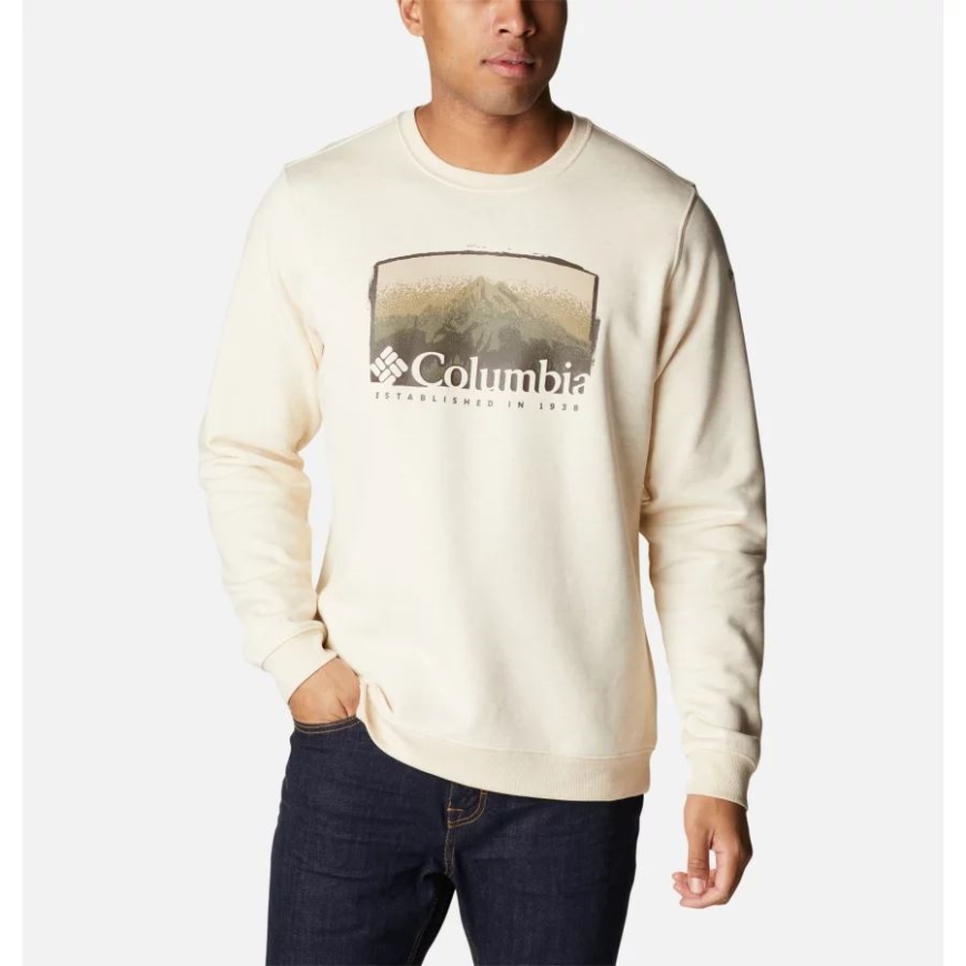 オートミール ヘザー/フォギー ヘイブン グラフィック コロンビア メンズ ハート マウンテン グラフィック クルーネック スウェットシャツ