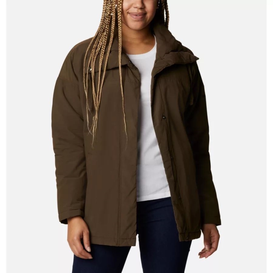オリーブグリーンコロンビアレディースメープル中空断熱ジャケット