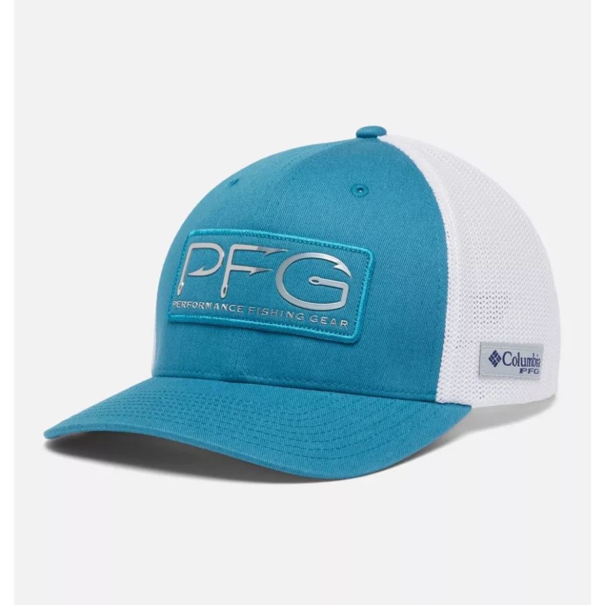 PFG フック メッシュ ボール キャップ ハイ クラウン コロンビア ディープ マリン/シルバー