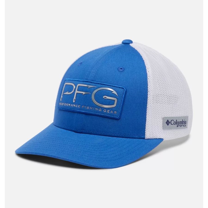 Pfg フック メッシュ ボール キャップ ミッド クラウン ビビッド ブルー/シルバー コロンビア