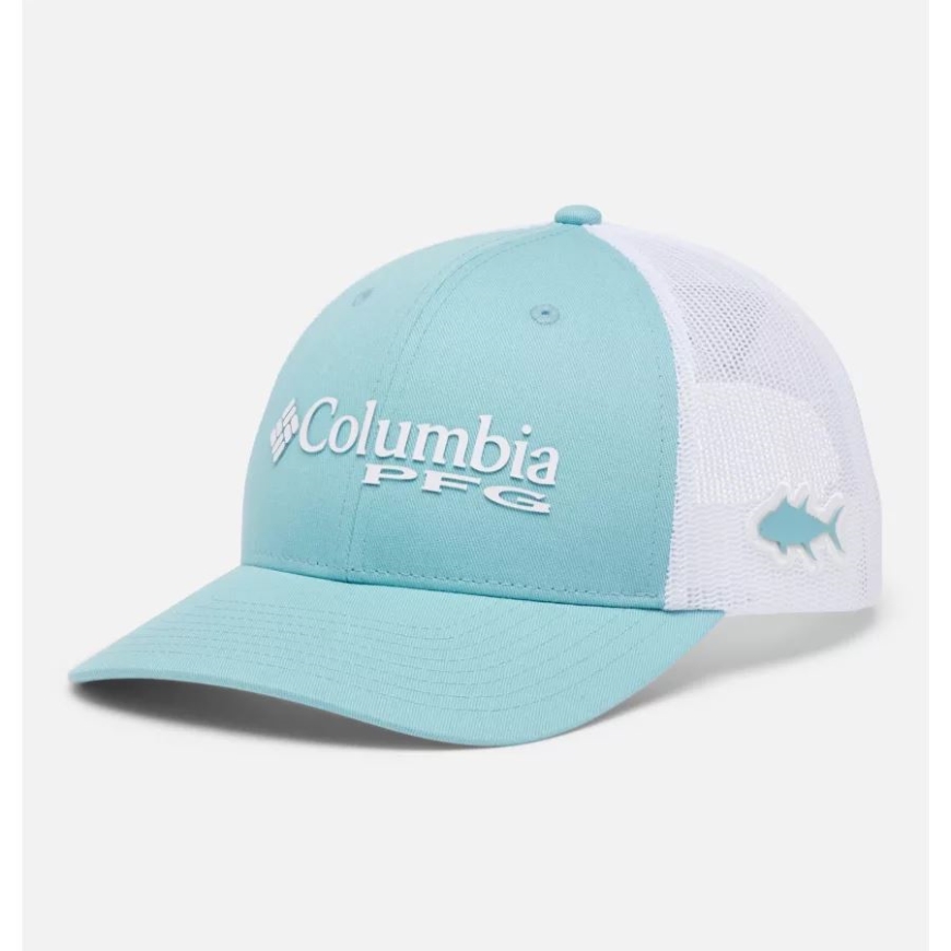 Pfg ロゴ メッシュ スナップバック ロークラウン シーウェーブ/ホワイトコロンビア