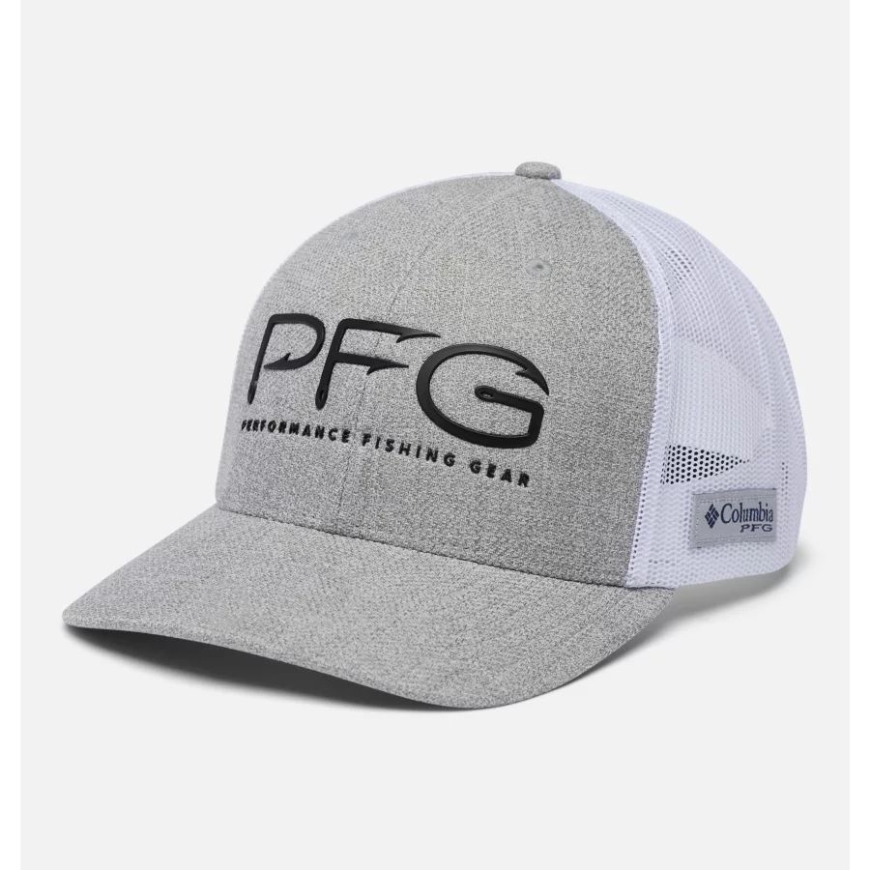 Pfg メッシュ スナップ バック フック ボール キャップ ハイ クラウン クール グレー ヘザー/ブラック コロンビア