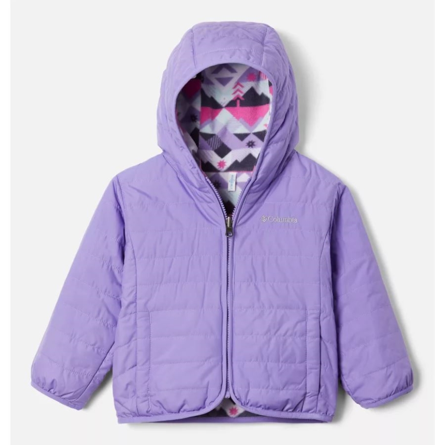 ペイズリー パープル/ホワイト チェックポイント コロンビア トドラー ダブル トラブル リバーシブル ジャケット