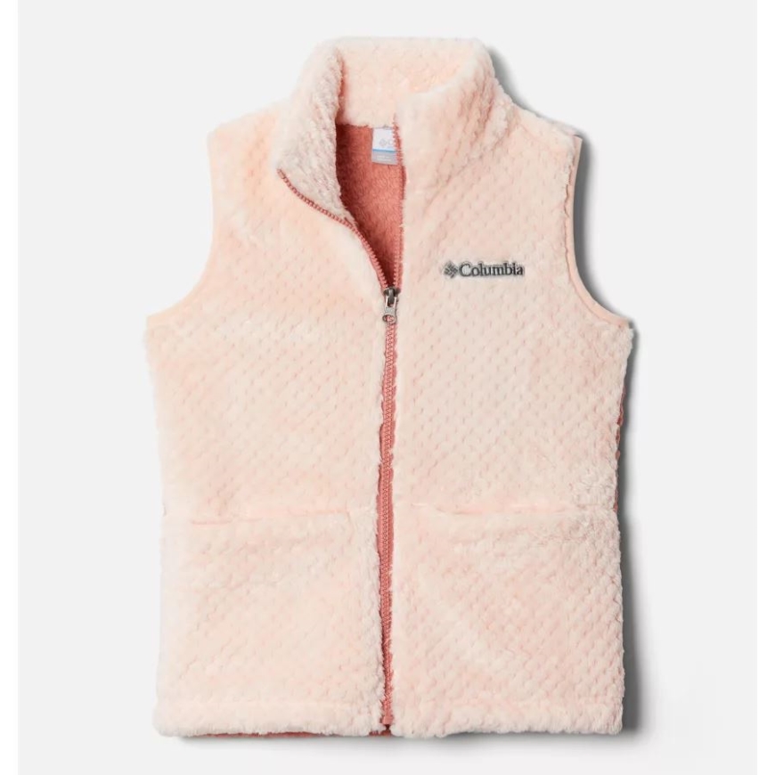 ピーチ ブロッサム/ダーク コーラル コロンビア ガールズ ファイヤー サイド シェルパ ベスト