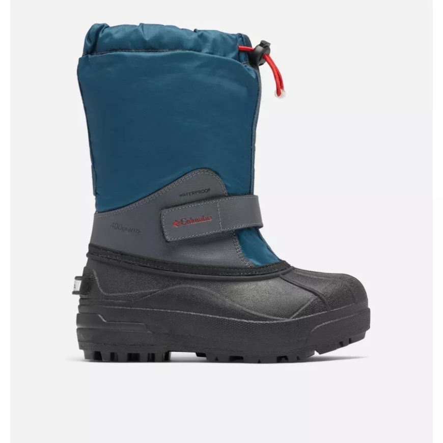 ペトロール ブルー/マウンテン レッド ビッグ キッズ パウダーバグ フォーティー スノー ブーツ コロンビア