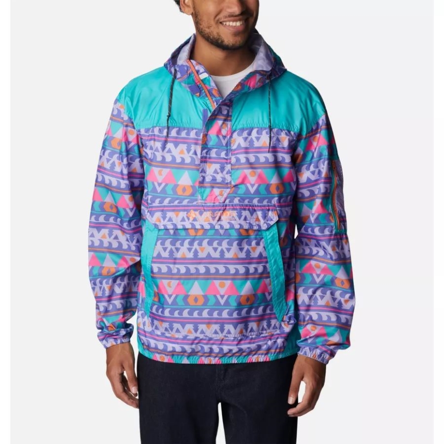 パープル ロータス キャンプ ブランケット/アクア コロンビア メンズ チャレンジャー ウインドブレーカー
