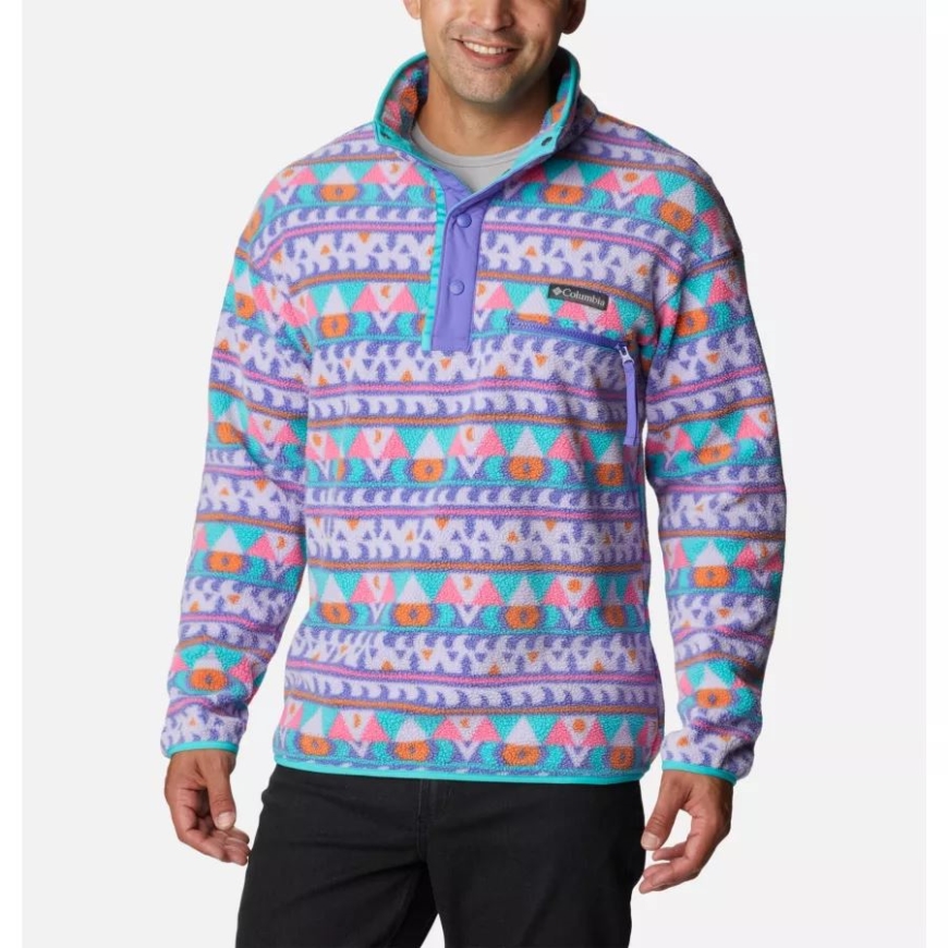 パープル ロータス キャンプ ブランケット メンズ ヘルベティア ハーフスナップ フリース コロンビア